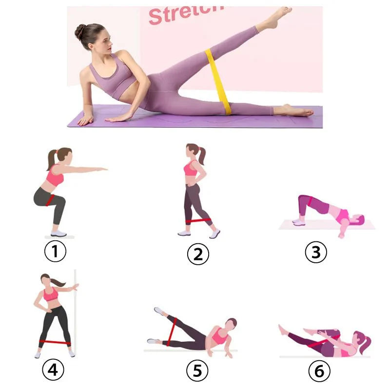 5 Level Yoga strap Crossfit Resistance Bands Portable Fitness Workout Equipment Training Gum Exercise Women Sports Ring Gym