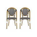 Outdoor Rattan and Aluminum French Bistro Chair Set