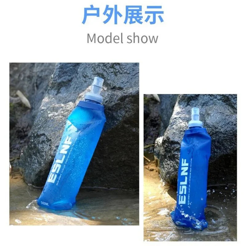 500ml Water Bottle TPU Folding Soft Flask Sport Water Bottle Bag Collapsible Water Bottle Running Camping Hiking