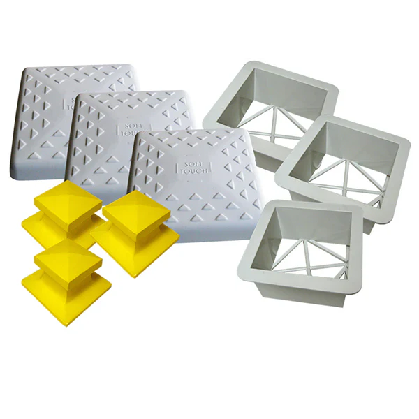 Soft Touch Set of 3, 15" Premium Base Covers with Ground Mounts and Plugs