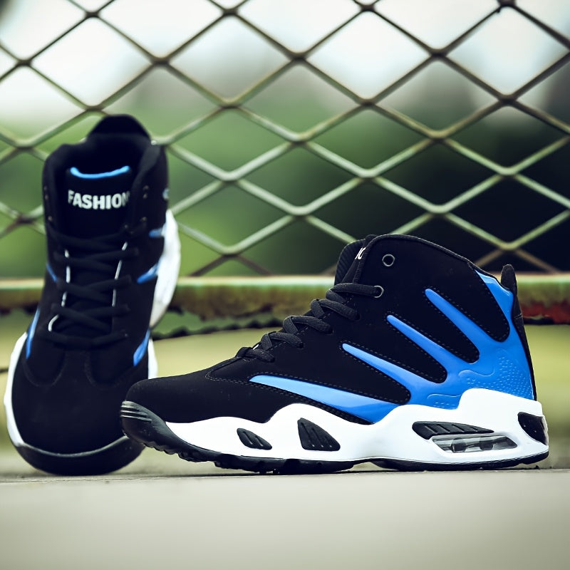 Professional Basketball Shoes for Men, Comfortable High-top Breathable Non-slip Shock Absorbing Lace-up Cushion Sneakers for Training, Running And Stepping
