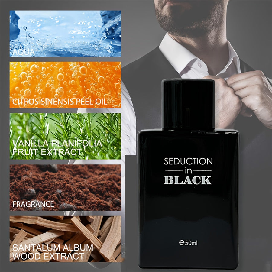 Men's Elegant Woody Eau De Toilette - Long-Lasting Propylene-Free Cologne for Dates, Gym & Travel - 50ml/1.7fl.oz