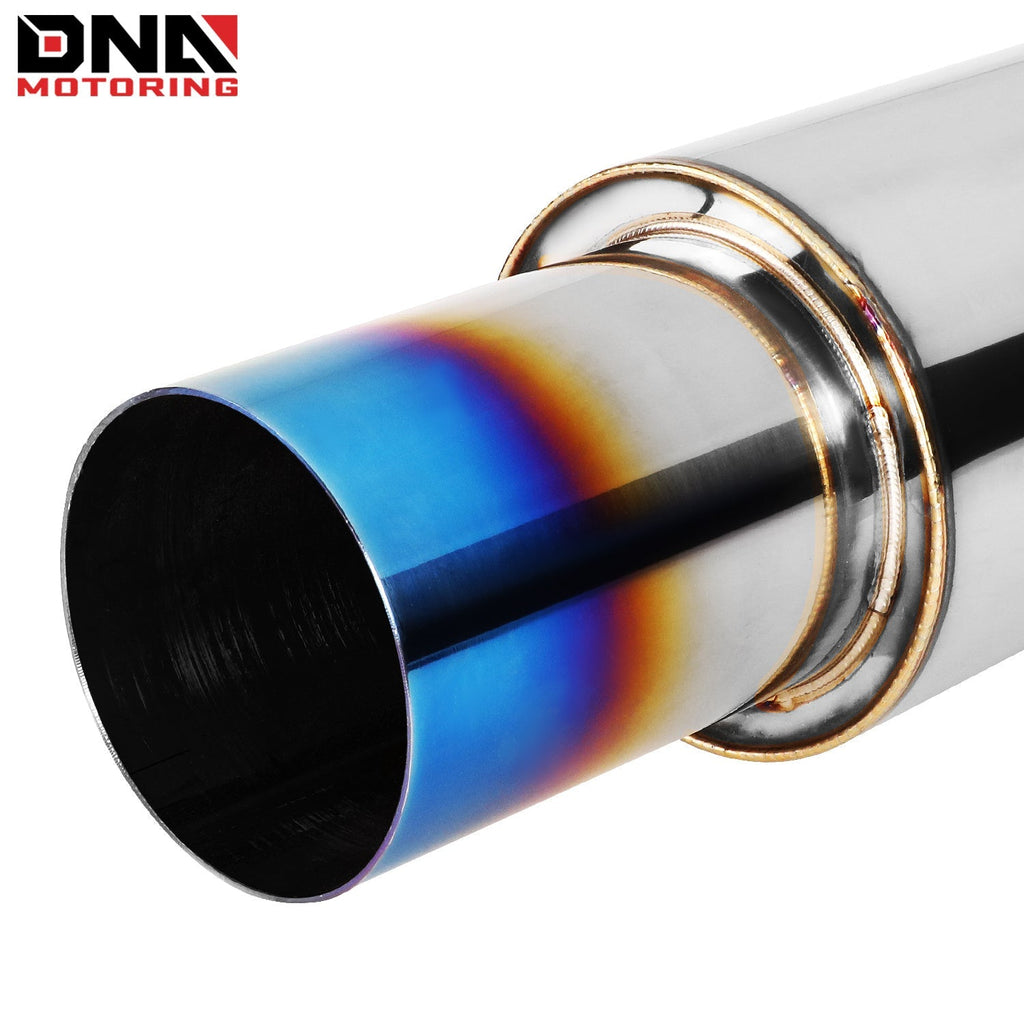 DNA MOTORING Stainless Steel Straight-Through Exhaust Muffler