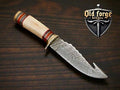 Custom American Made Knives – Damascus Gut Hook Hunting Knife