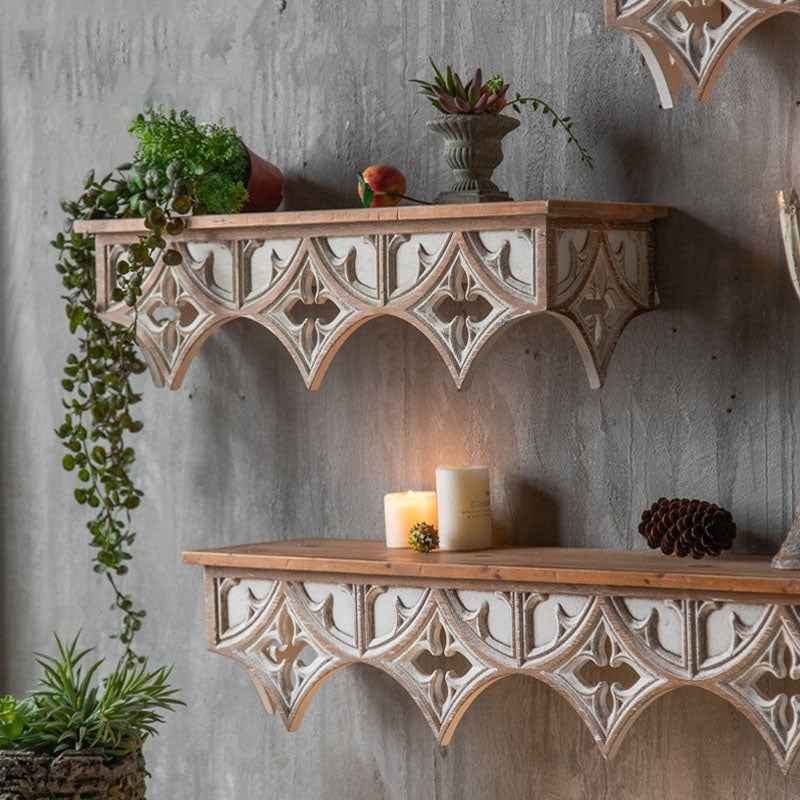 Pastoral Style Bed & Breakfast Flower Shelf Background Wall Decoration Shelf