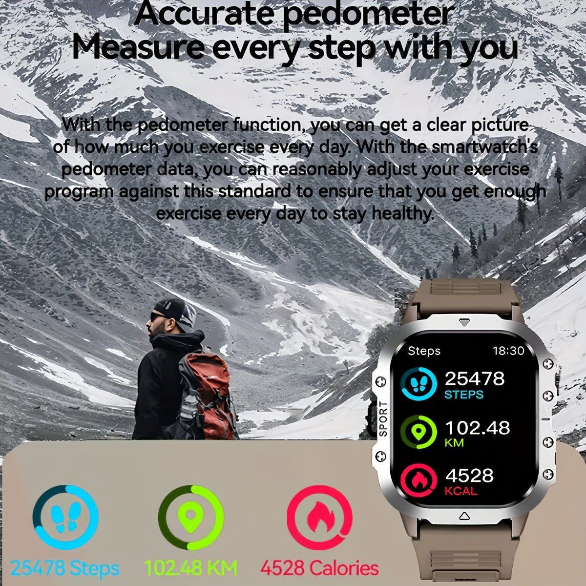 New Smart Watch with 2.01-inch Large Screen, LED Flashlight, Outdoor Sports Watch, Fitness Tracker Compatible with Android and iPhone, Halloween, Suitable for Men or Women, Versatile for Various Scenarios, Perfect Holiday Gif