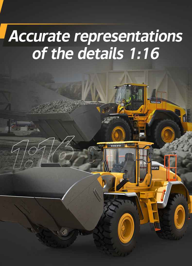 RC MODEL  Car 1/16 RC Full Metal Loader Excavator Electric Remote Control Alloy  Excavator Engineering Model Cars Boy Kids Toys