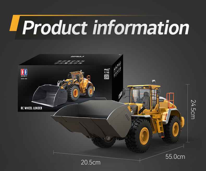 RC MODEL  Car 1/16 RC Full Metal Loader Excavator Electric Remote Control Alloy  Excavator Engineering Model Cars Boy Kids Toys