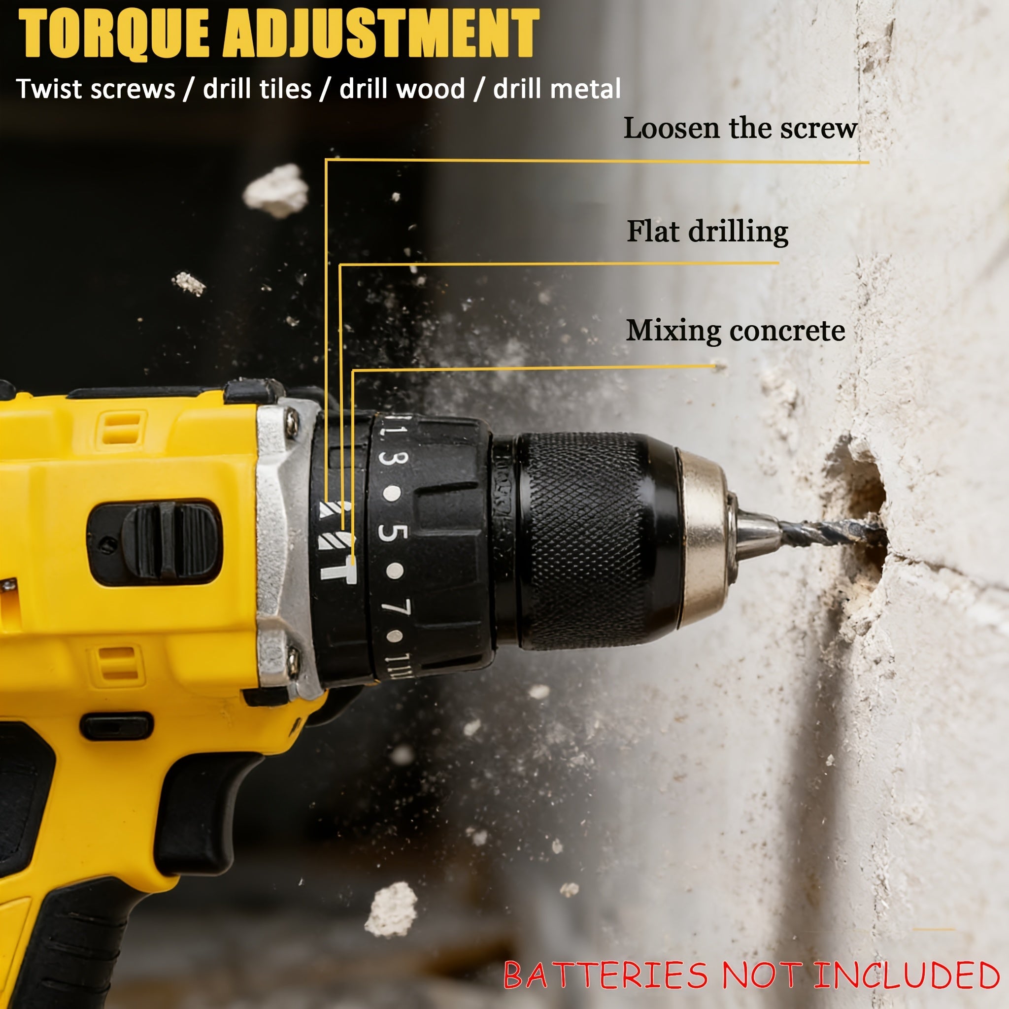 DCD805 20V Cordless Electric Tool | Brushless Impact Drill, Multi-functional Hand Drill, Lithium-ion Battery Powered (Batteries Not Included)