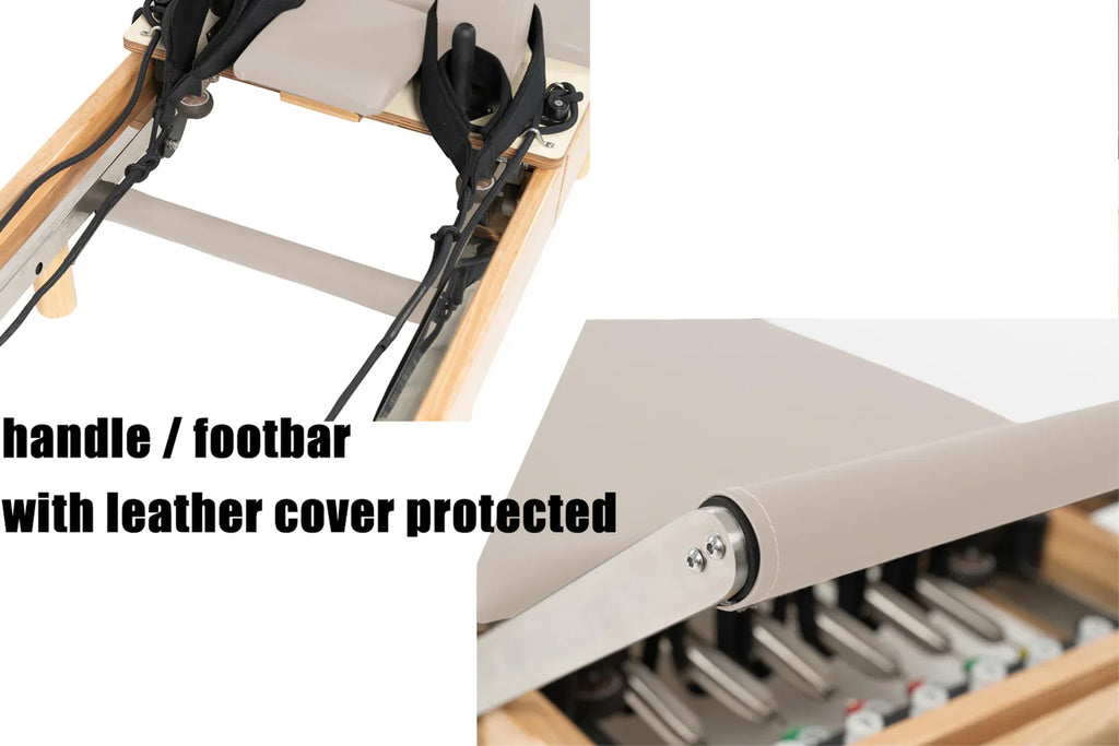Nexace Wood Pilates Reformer Machine for Home Fitness