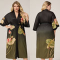 Womens Luxe Satin Robe - Lightweight Imitation Silk Loungewear & Sleepwear