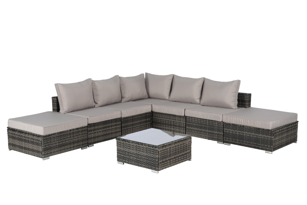 8 Pieces Outdoor Patio Sectional Sofa Couch