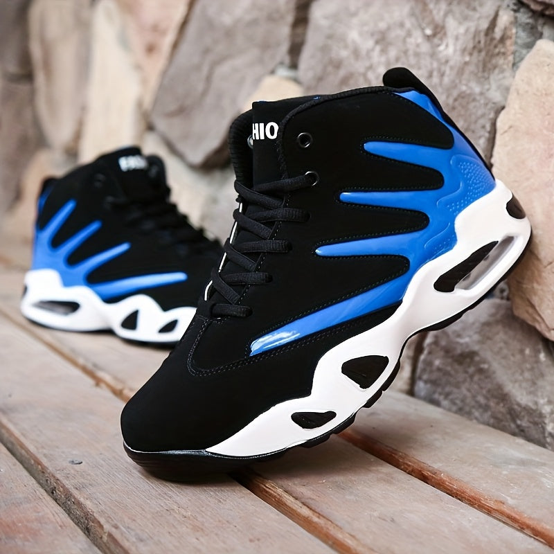 Professional Basketball Shoes for Men, Comfortable High-top Breathable Non-slip Shock Absorbing Lace-up Cushion Sneakers for Training, Running And Stepping