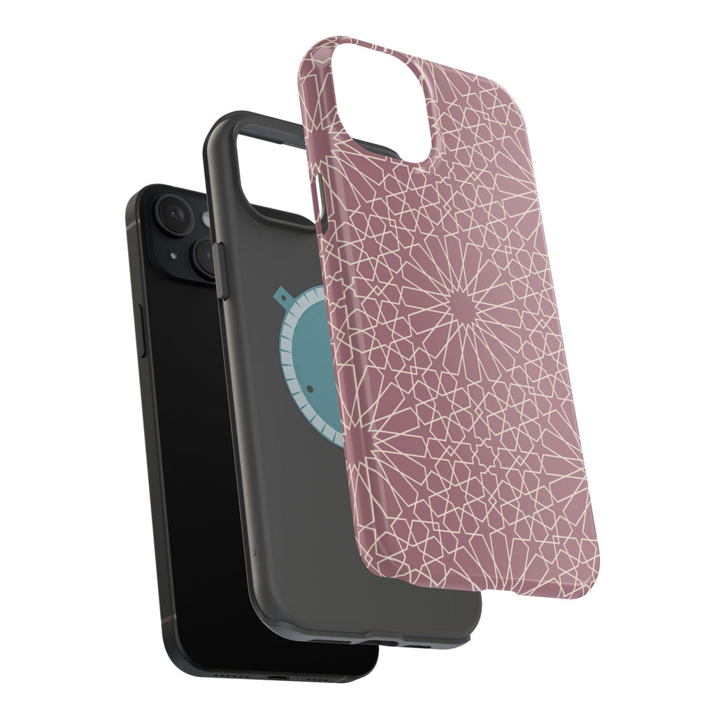 Pink Flower 🌸 Geometric Design Iphone Magnetic Tough Case