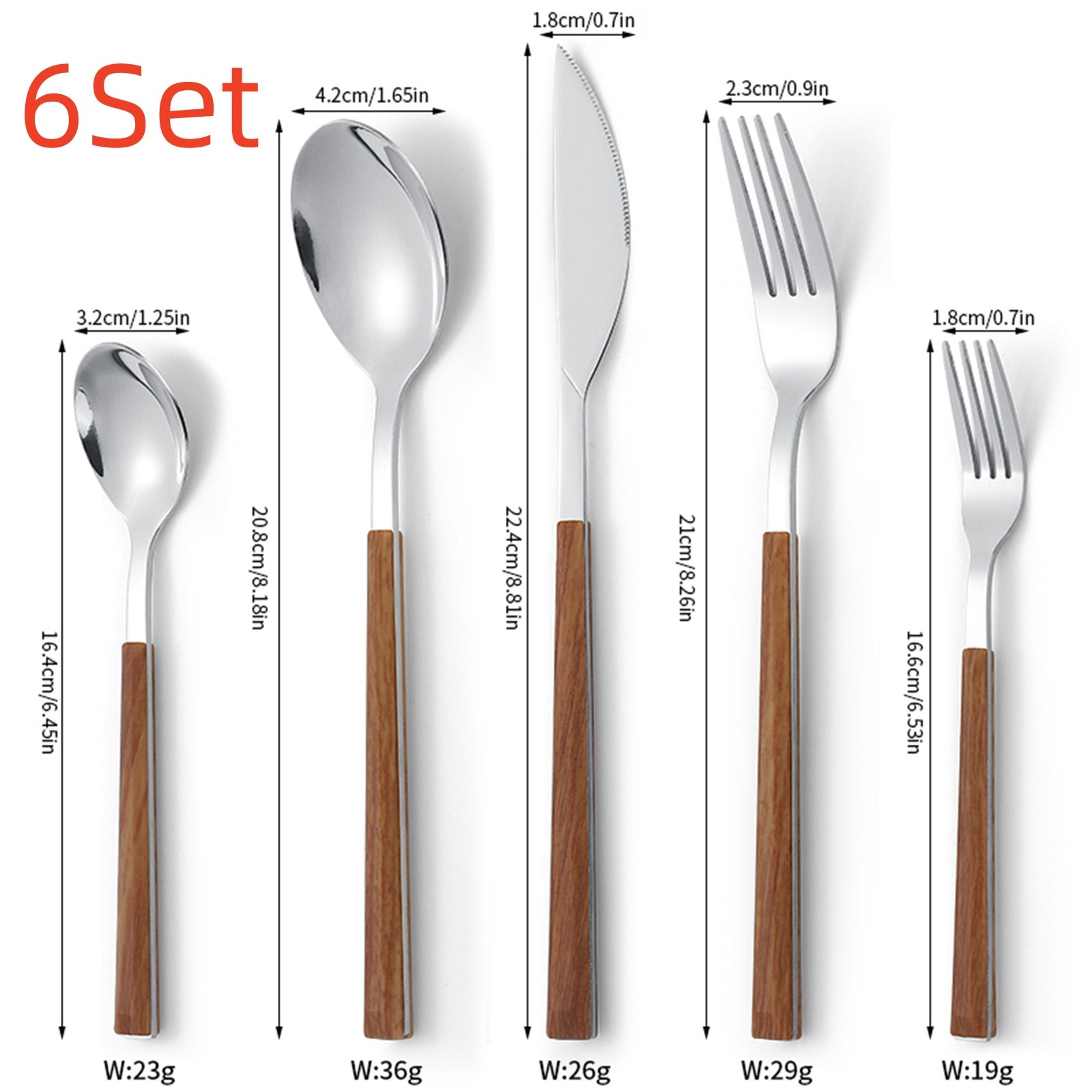 Stainless Steel Cutlery With Wooden Handle