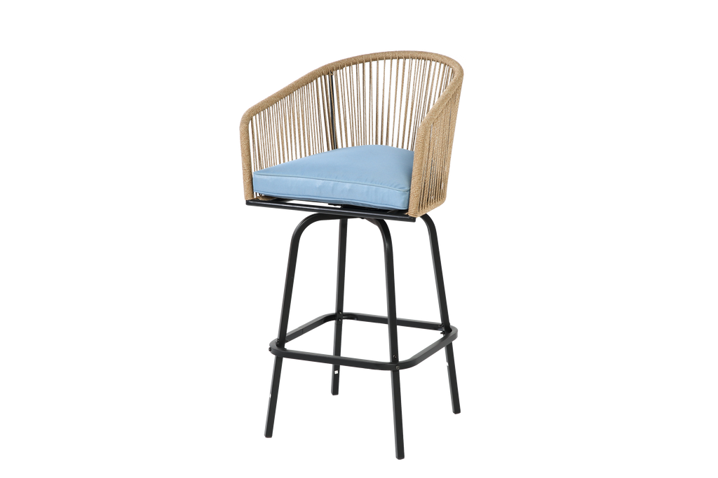 Outdoor Bar Stools Set of 4 with Armrests and Backrest