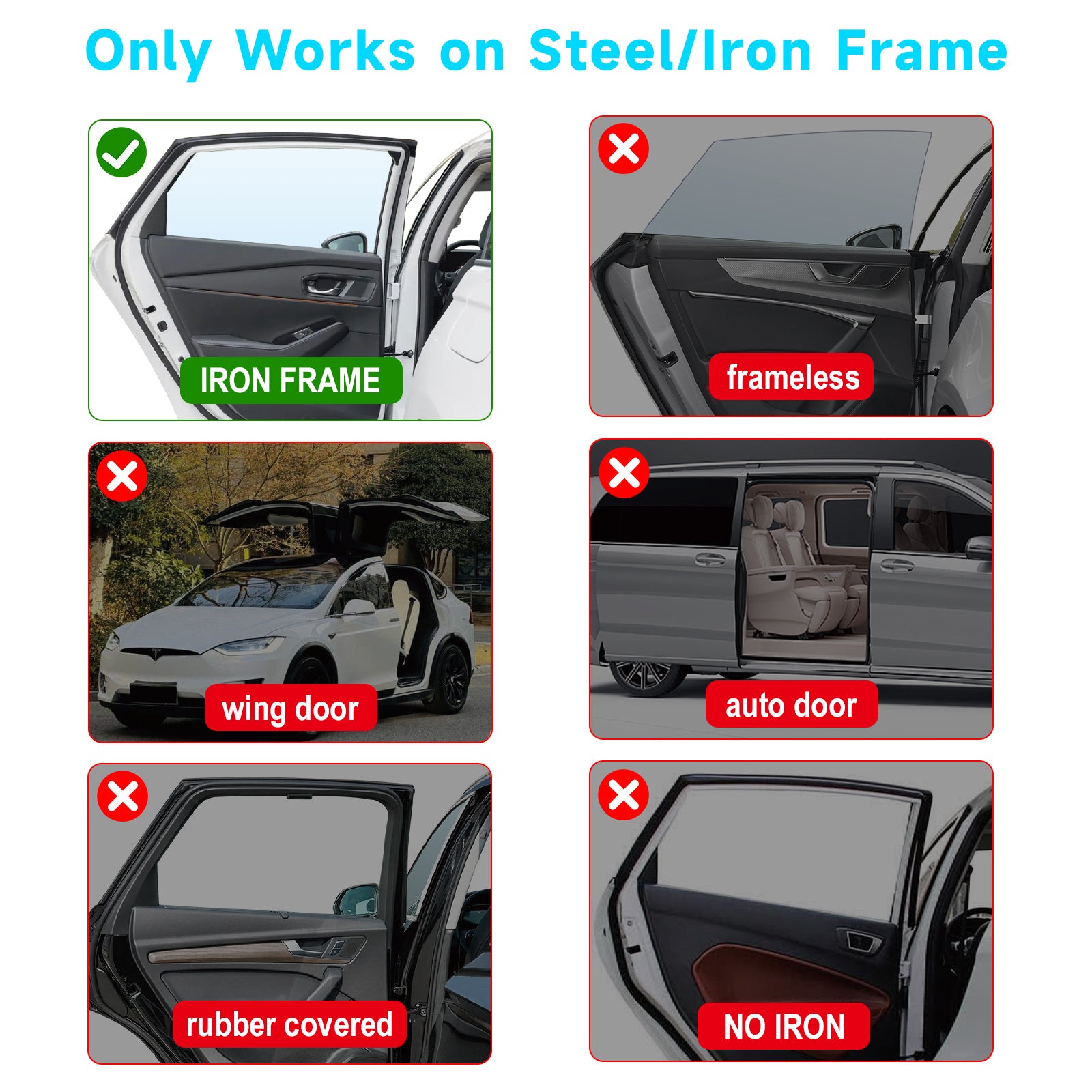 [Magnetic Car Window Shades] 2-Layer Magnetic Car Window Shades - Mesh & Blackout Fabric, Tassel Design for Side/Back Windows - Block UV Rays Privacy Curtain