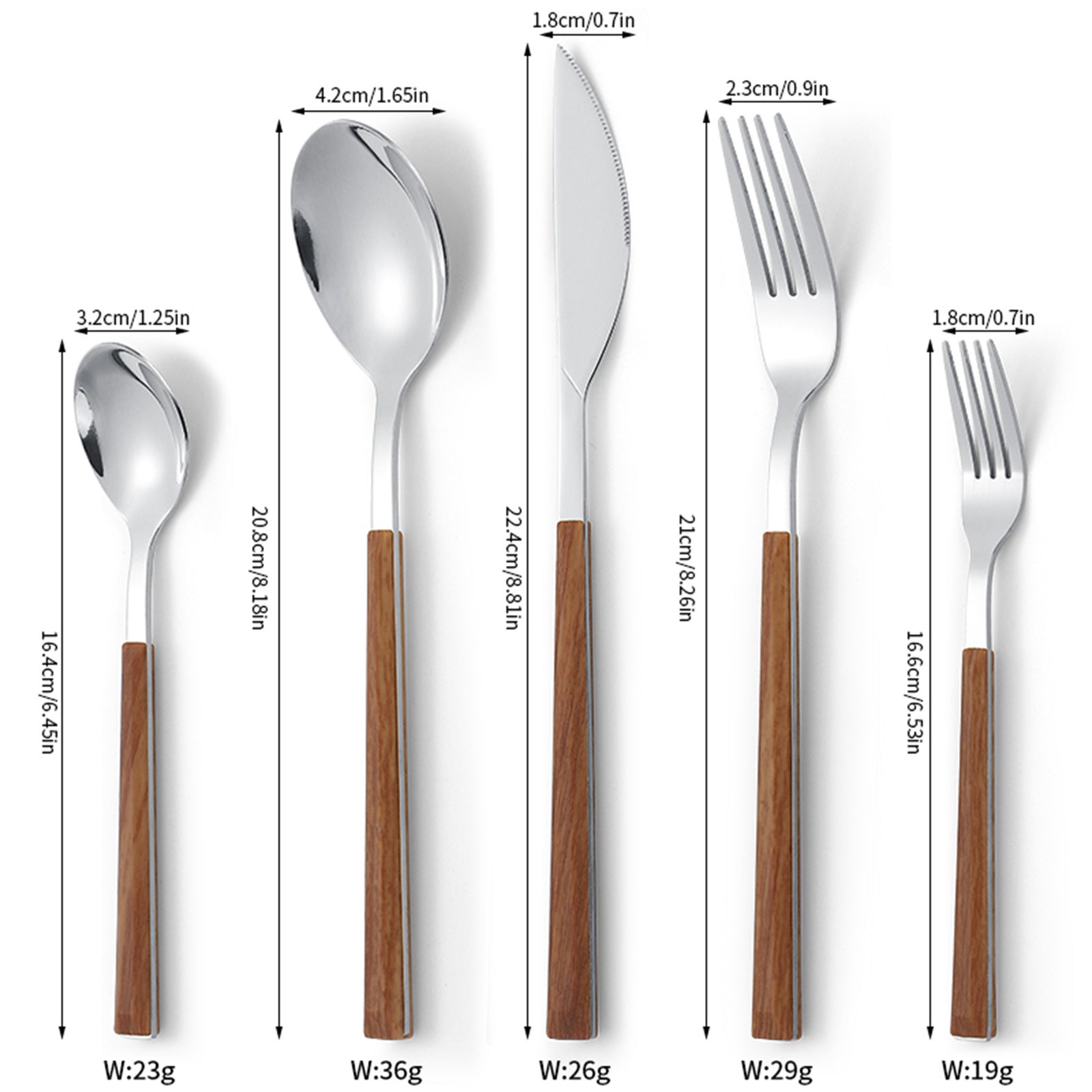 Stainless Steel Cutlery With Wooden Handle