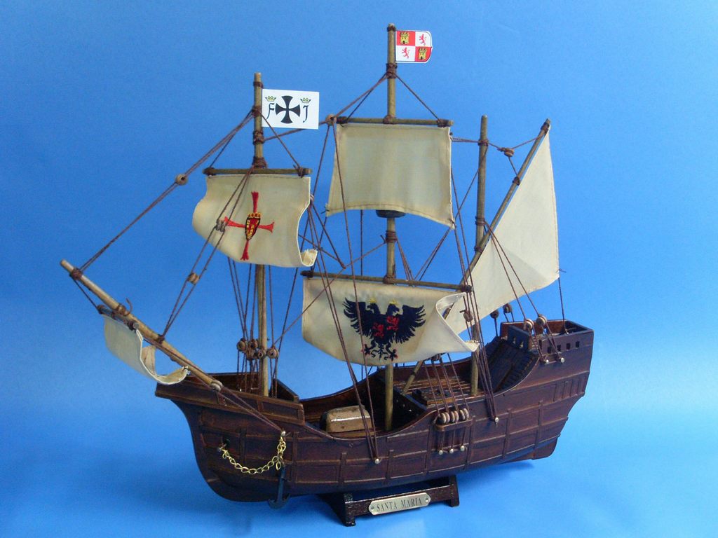 Wooden Santa Maria, Nina & Pinta Model Ship Set