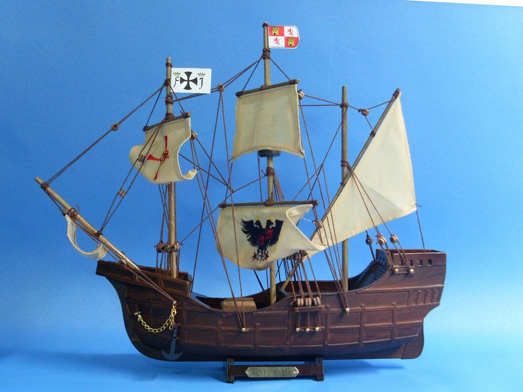 Wooden Santa Maria, Nina & Pinta Model Ship Set