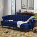 La Rosa Victorian Chesterfield Tufted Sofa, Navy Blue Velvet