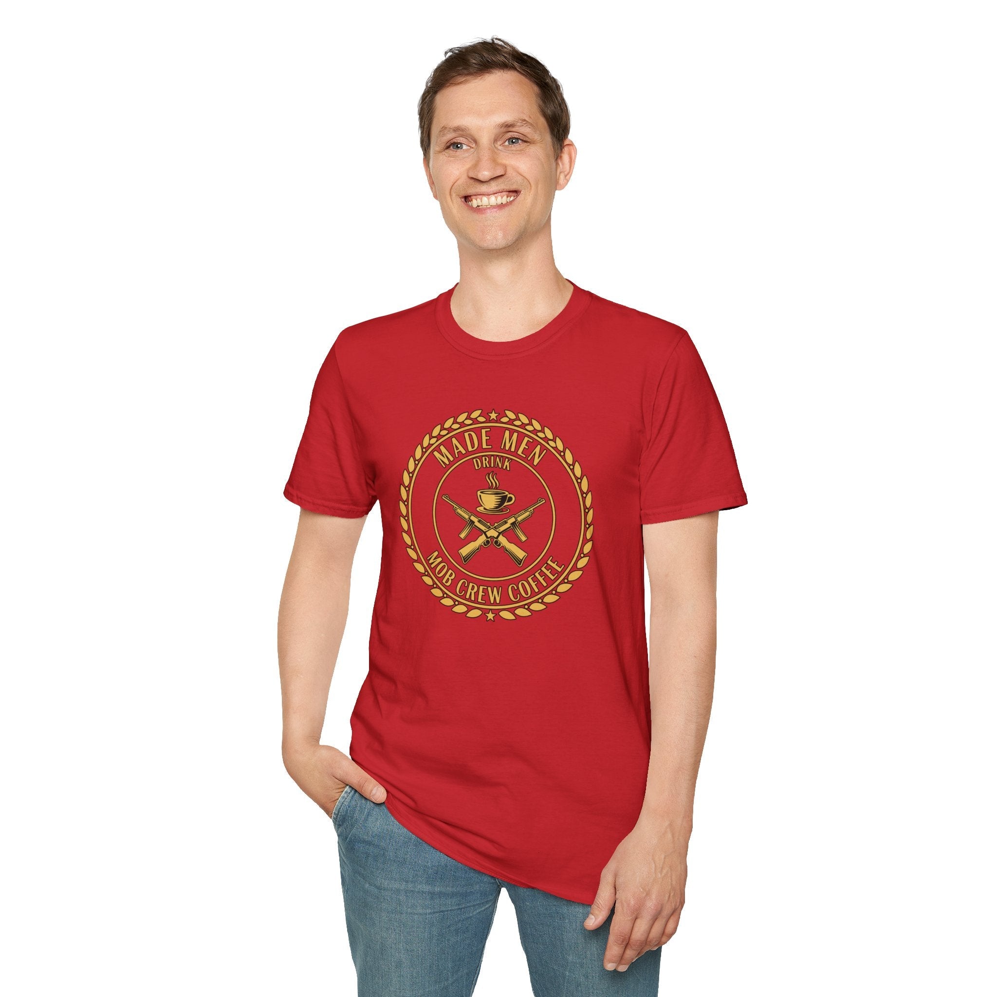 Mob Crew Made Men Drink Mob Crew Coffee T-Shirt - Perfect for Coffee Lovers