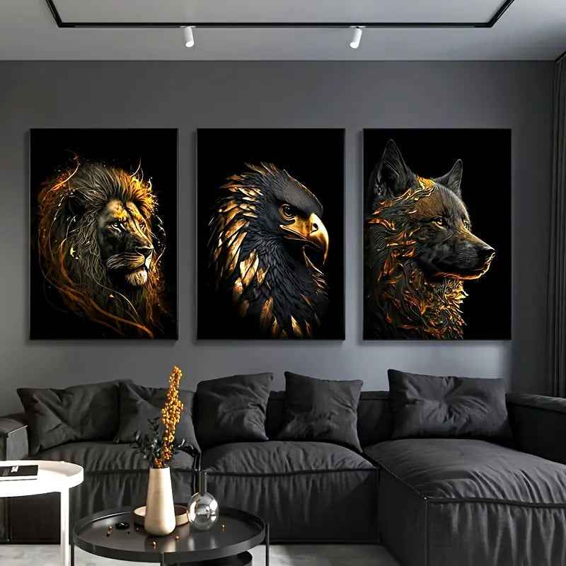 Art Poster Lion Animal Painting Core Canvas Painting Living Room Decorative Painting