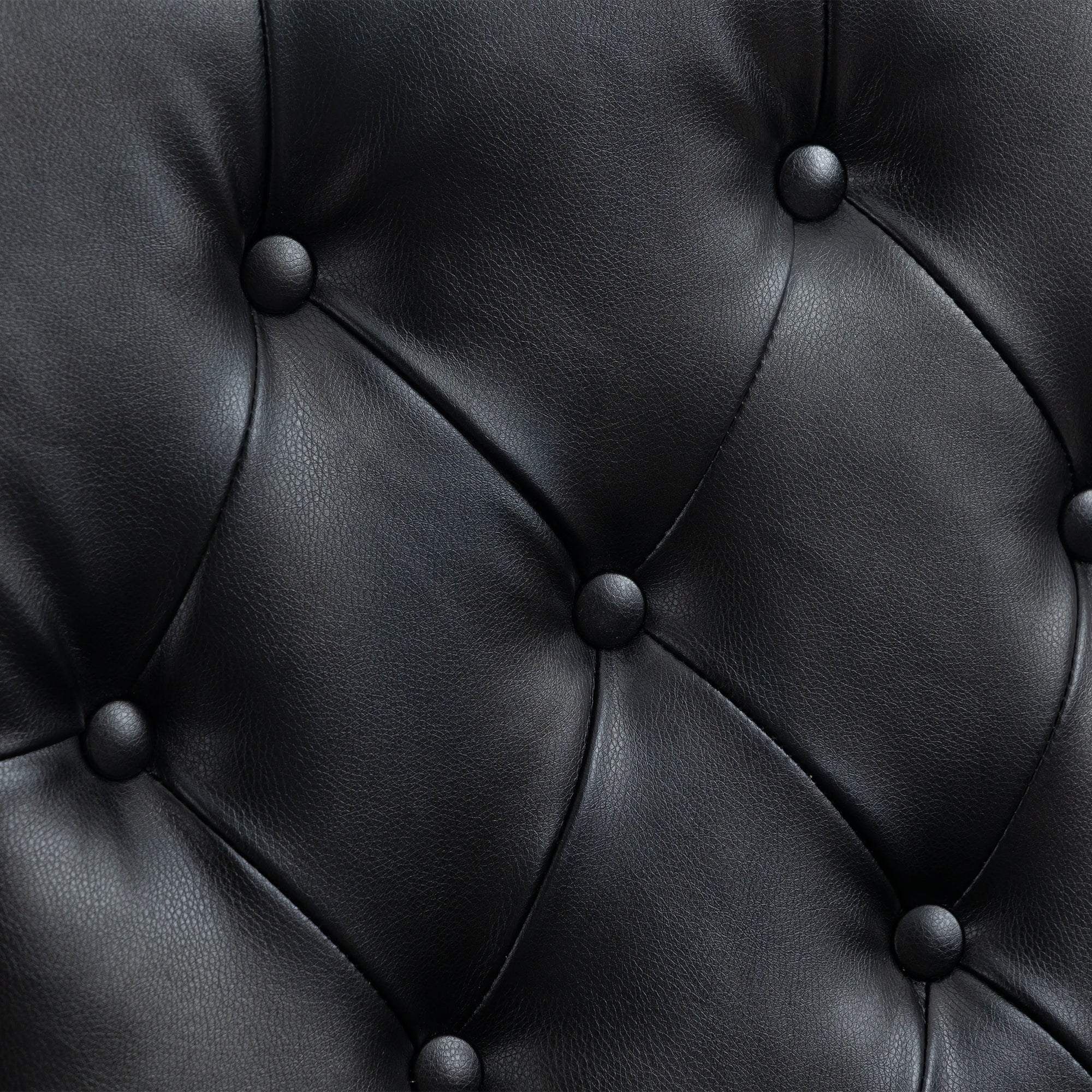 Modern Accent Armchair with Black PU Leather and Wood Legs