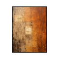 Orange Wabi-Sabi Painting Brown Abstract Painting Medieval Handmade Oil Painting  On Canvas Minimalist Wall Art For Living Room Home Decor