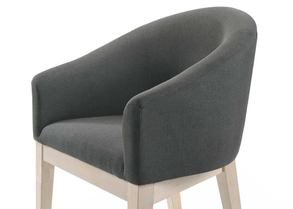 Neroli Set of 2 Gray Fabric Barrel Accent Chairs