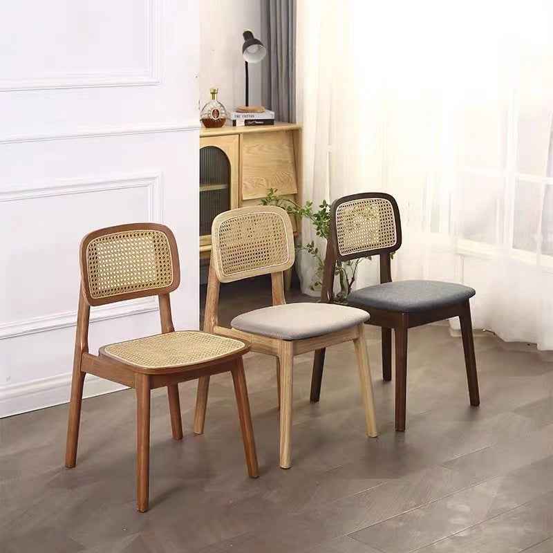 Solid Wood And Rattan Dining Chair Home Use Campana Chair