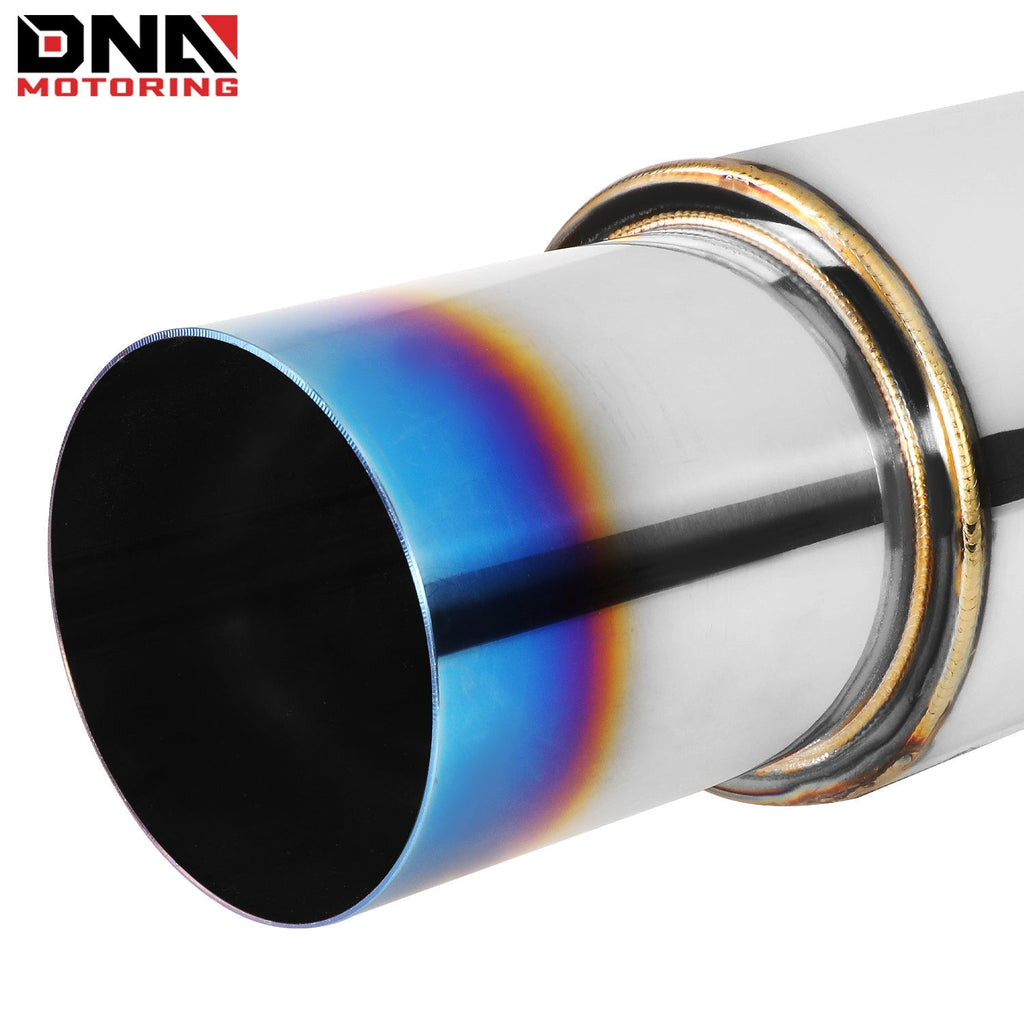 DNA MOTORING Stainless Steel Straight-Through Exhaust Muffler