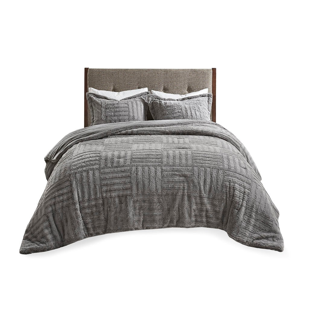 King/Cal King Faux Fur Down Alternative Comforter Mini Set