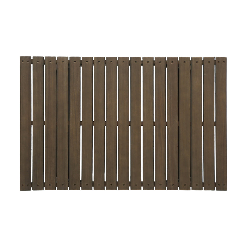 Outdoor Acacia Wood Coffee Table with Open Slat Design, Grey