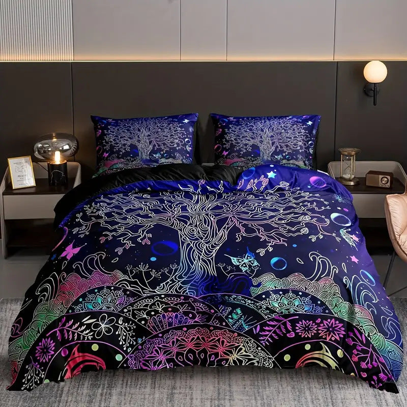 Tree Of Life Sun And Moon 3D Digital-Print Bedding