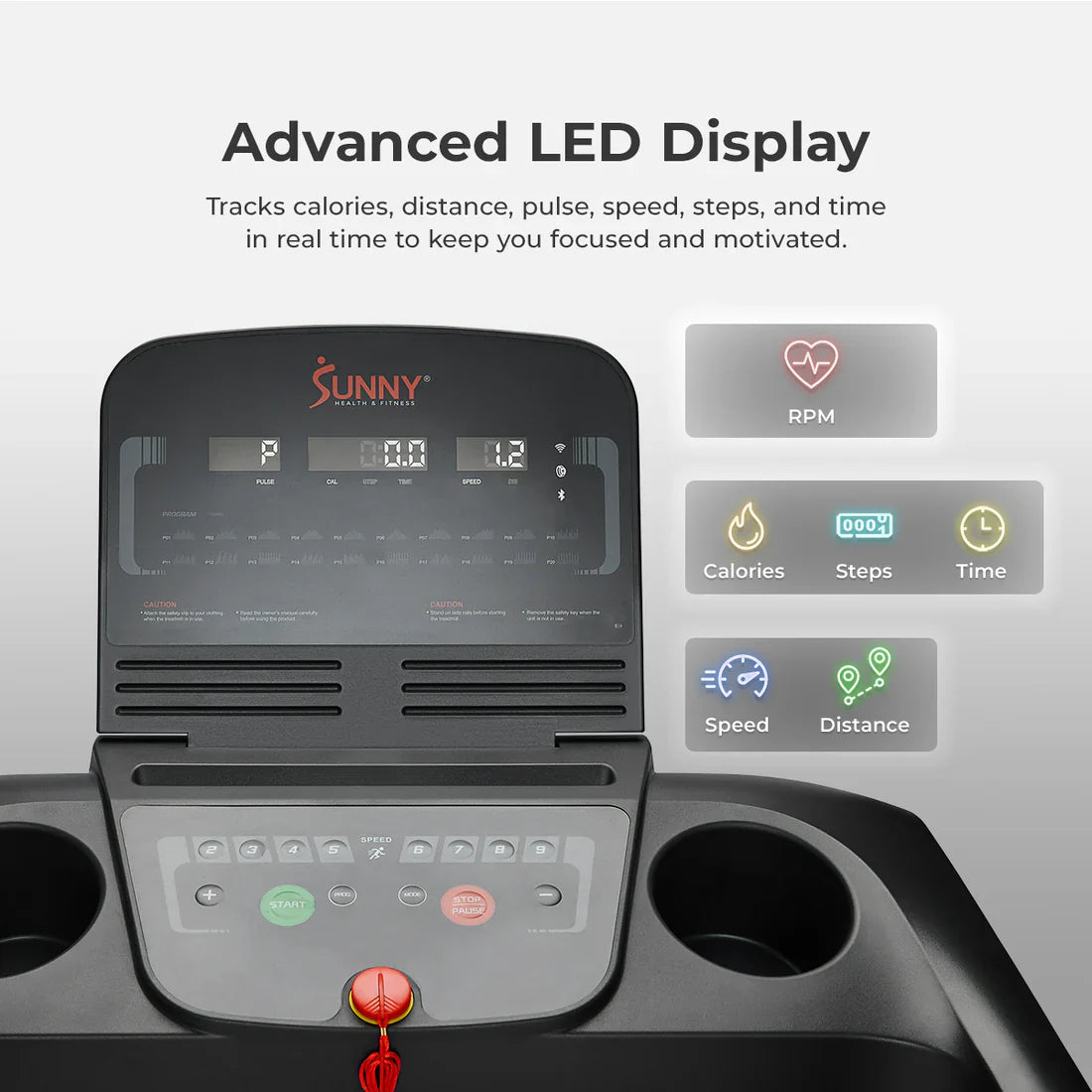 Active 300 Smart Manual Incline Wi-Fi Treadmill by Sunny Health & Fitness