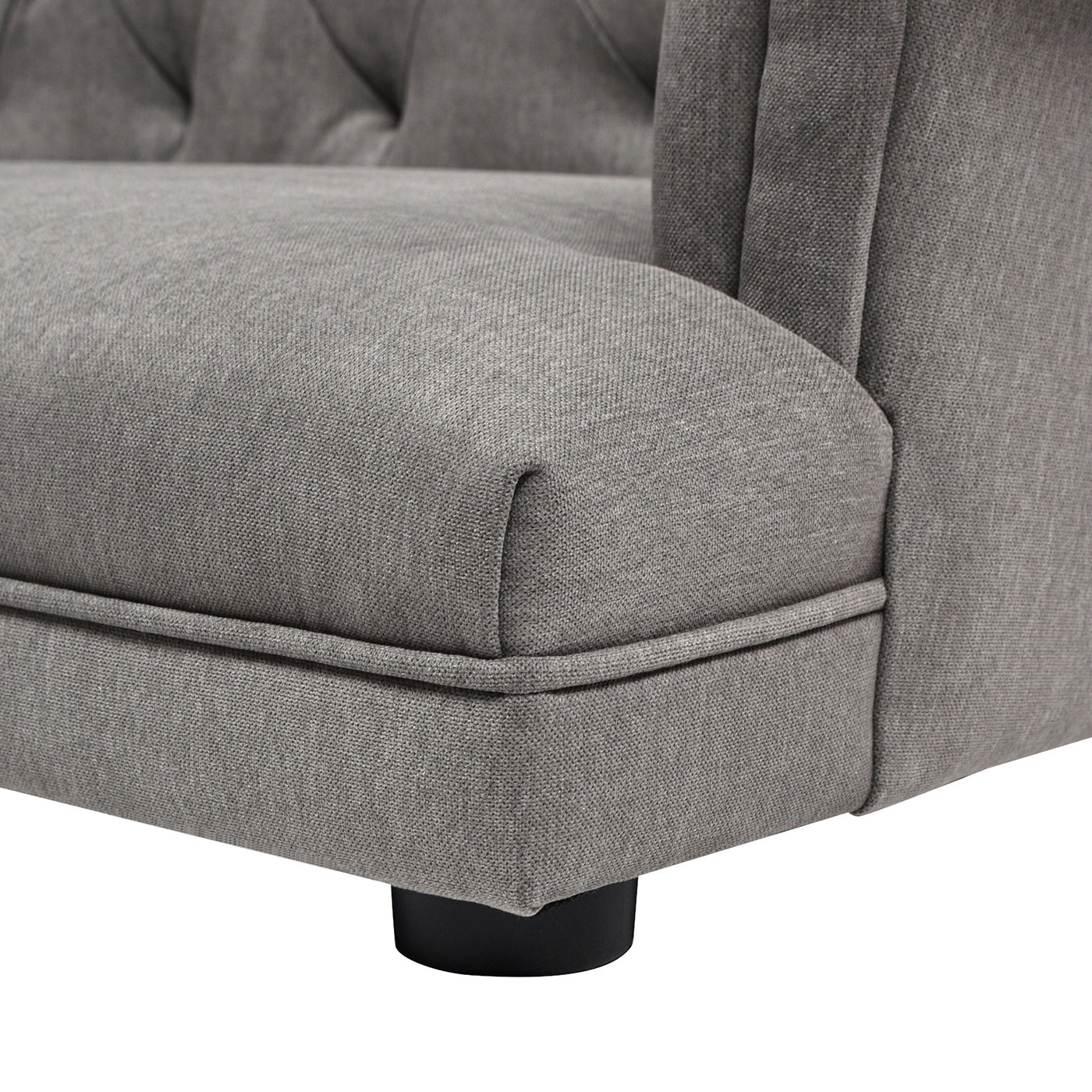 Kiki 36.5' Chesterfield Dog Sofa Bed, Medium, Uptown Gray Stain Resistant High Performance Polyester