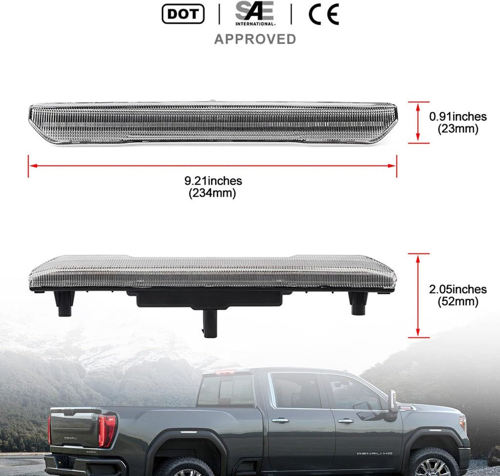 2020-2026+ GMC Sierra HD 2500 Smoked White Amber SCANNING LED Side Markers