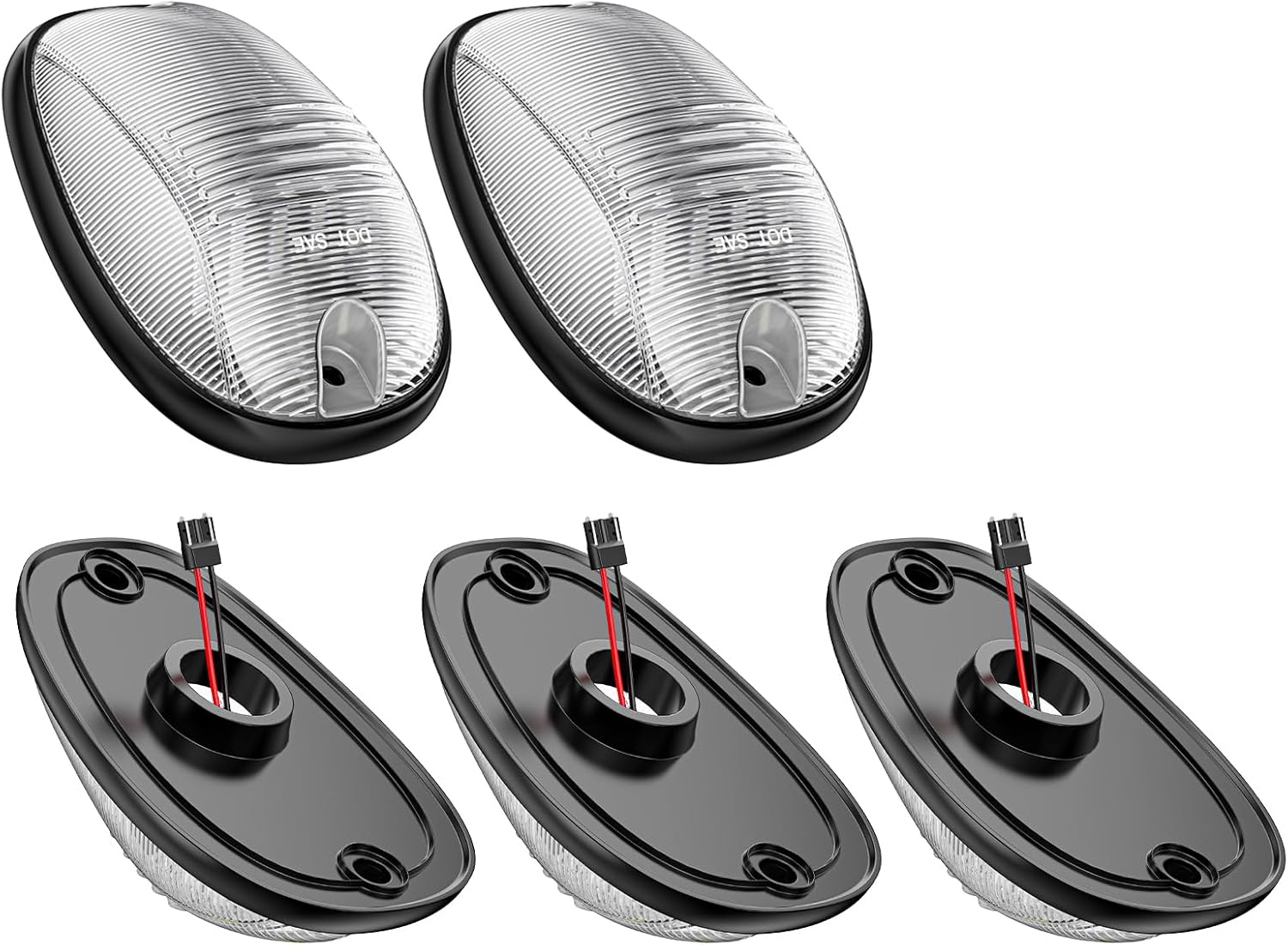 2003-2018 Dodge Ram HD Smoked Clear White Amber LED Roof Cab Lights