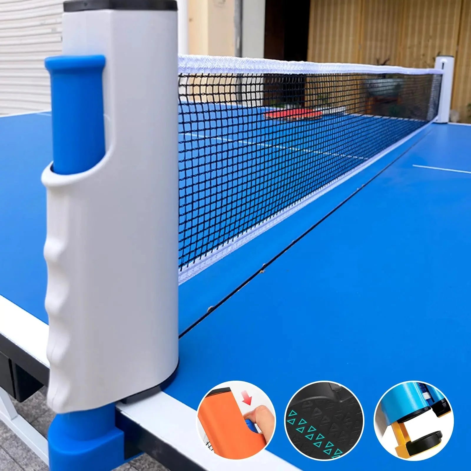 72" Retractable Table Tennis Net with Clamps Portable Ping Pong Net Rack for Any Table Replacement Table Tennis Net Rack Posts