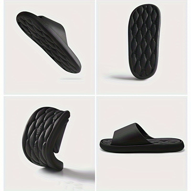 1pc Men'S for home Anti-Slip Slippers Thick Sole Silent Bathroom Shower Soft Elastic Cushioning Slippers Comfortable For Home/Wear Out Non-Stuffy.