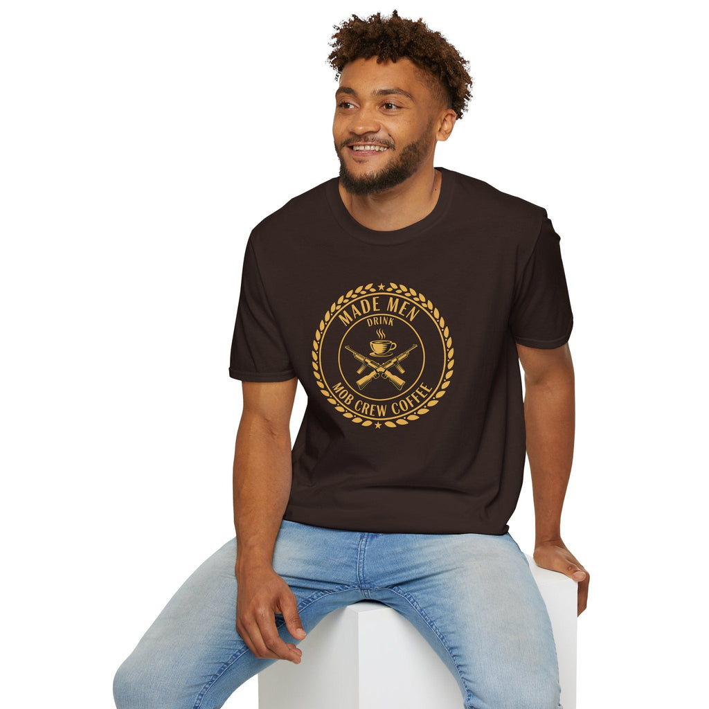 Mob Crew Made Men Drink Mob Crew Coffee T-Shirt - Perfect for Coffee Lovers