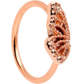 20G 5/16 Rose Gold Tone Textured Butterfly Wing Nose Hoop