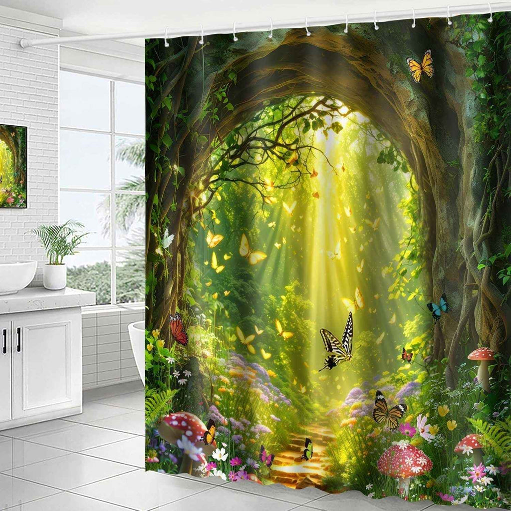 Shower Curtain Digital Printing Bathroom Waterproof Mildew-proof Partition Curtain