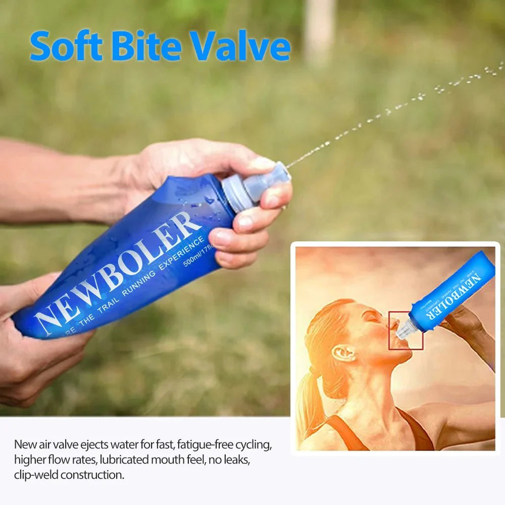 750ml TPU Outdoor Sport Bottle Folding Soft Flask Drink Water Bottle for Running Camping Hiking Bicycle Fitness Water Bag