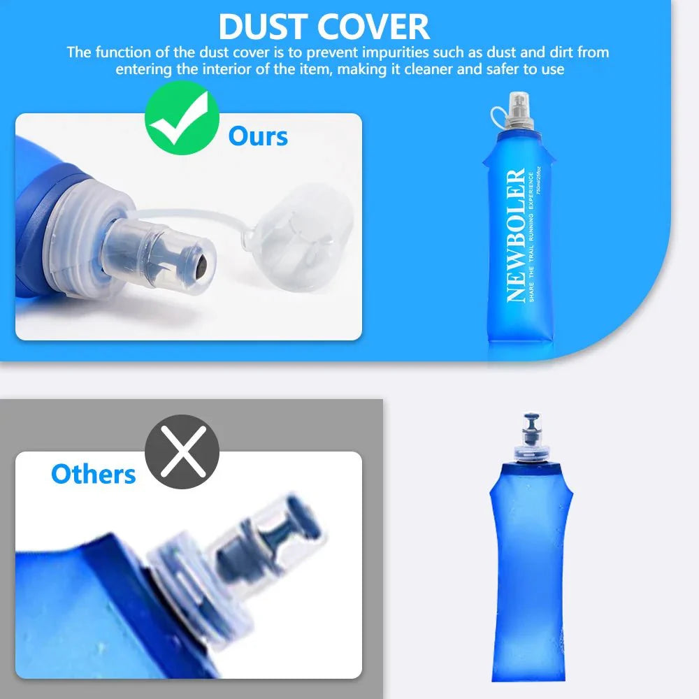 750ml TPU Outdoor Sport Bottle Folding Soft Flask Drink Water Bottle for Running Camping Hiking Bicycle Fitness Water Bag