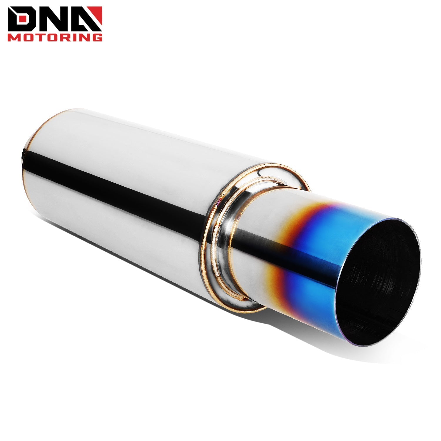 DNA MOTORING Stainless Steel Straight-Through Exhaust Muffler