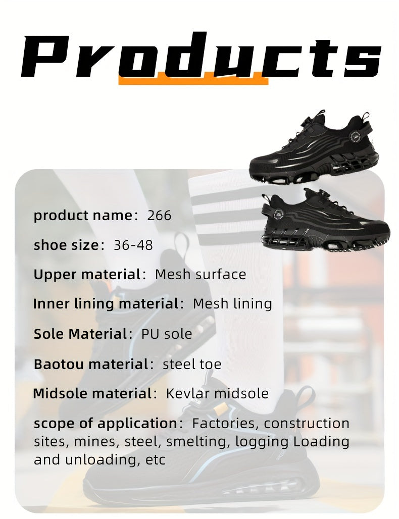 Buttoned Anti-Crush, Anti-Puncture, Comfortable, Breathable And Protective Safety Shoes