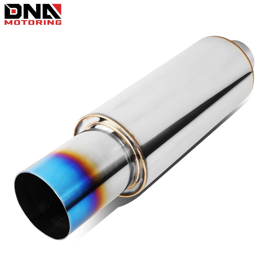 DNA MOTORING Stainless Steel Straight-Through Exhaust Muffler