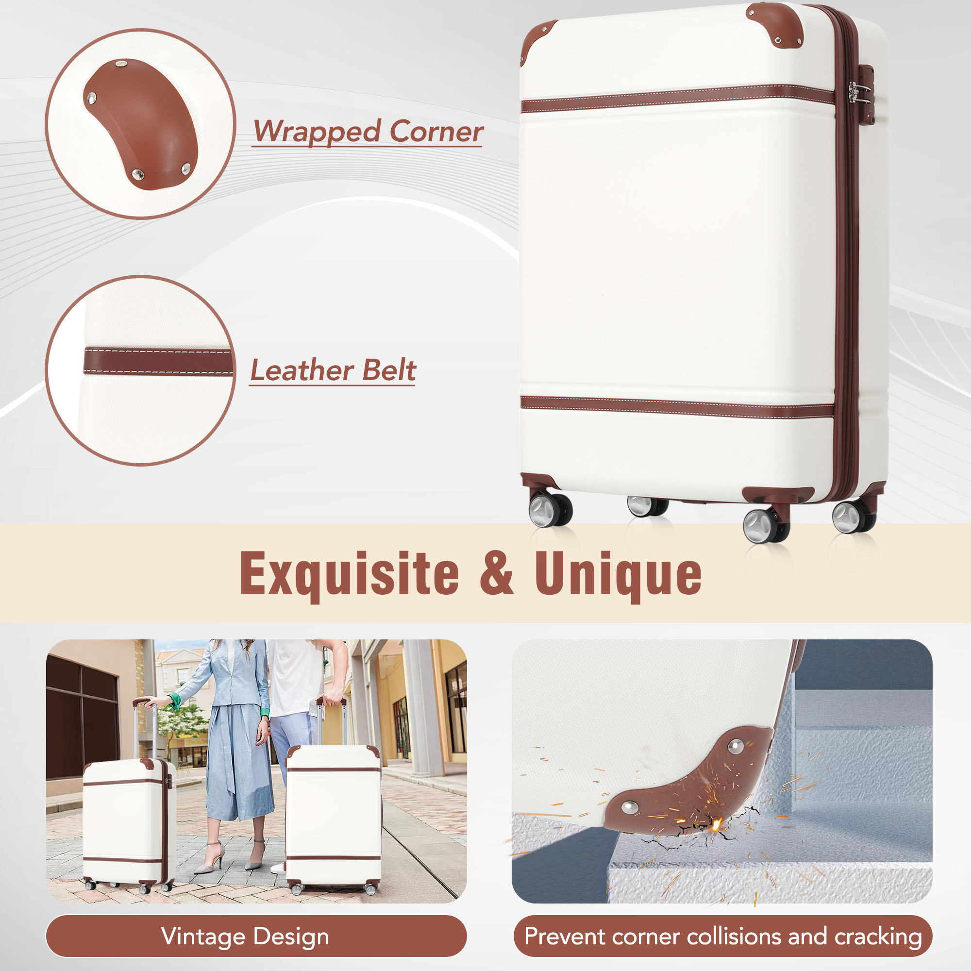 Hardshell Luggage Sets 4 Pieces 20" / 24" / 28" and Cosmetic Case